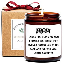 Mother's Day Gifts for Mom from Daughter Son, Mom Candle, Thanks for Being My Mom, Funny Birthday Candle Gifts for Women