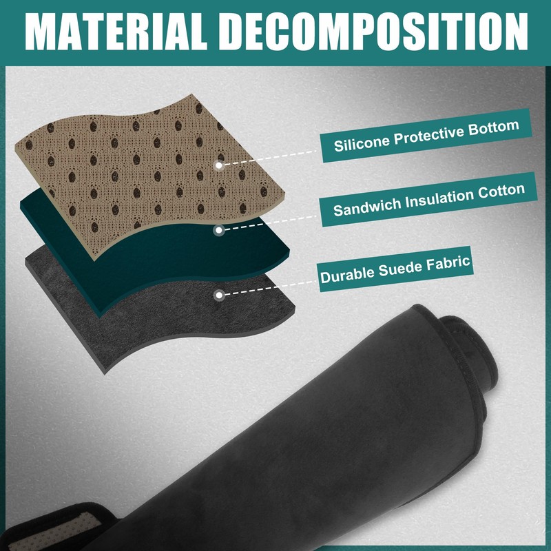 X AUTOHAUX Car Dashboard Cover Black Flannel Non Slip for