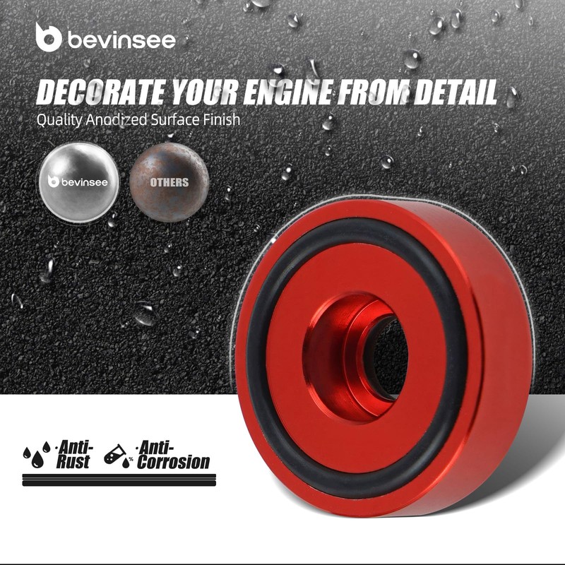 Bevinsee 16PCS Valve Cover Washer Seals Bolt Nuts Kit Compatible