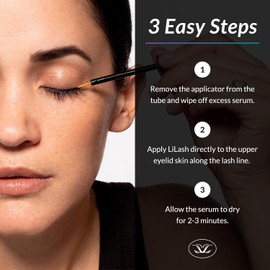LiLash Suero Potenciador de crecimiento de pestañas para lograr pestañas más largas y con mayor volumen – seguro para usar con lentes de contacto, extensiones de pestañas y ojos sensibles (2 mL)