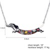 DUOWEI Cute Dachshund Gifts Floral Enamel Dachshund Necklace Pendant Keepsake