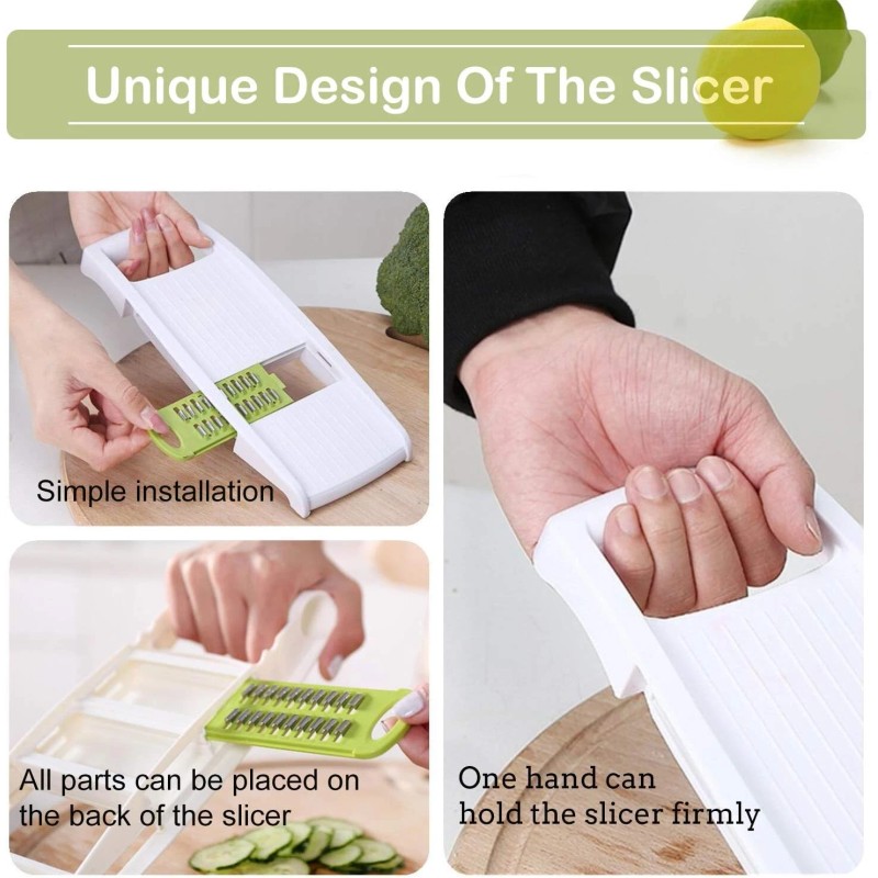 NACOLUS 5 in 1 Mandoline Slicer Vegetable Mandolin Multi Blade