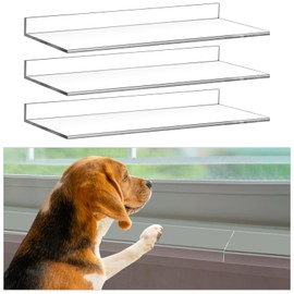 Wenqik 3 Pcs Total Length 35.5'' x 5.25'' Width x 0.16 Thick Clear Pet Window Sill Protector from Dog Cat Scratching Transparent Protection Against Dog Claw Chewing Slobbering Window Cover Guard
