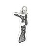 LGU Sterling Silver Oxidized Textured Country Map of New Zealand