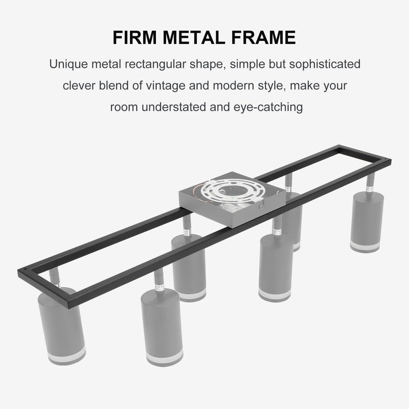 Ketom 6-Light Track Lighting Fixtures Ceiling, GU10 Black Led Ceiling