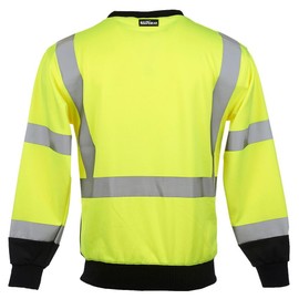 J. J. Keller & Associates, Inc. High Visibility Unisex Crew Neck Sweatshirt, ANSI Class 3, Large, SAFEGEAR Lime Green