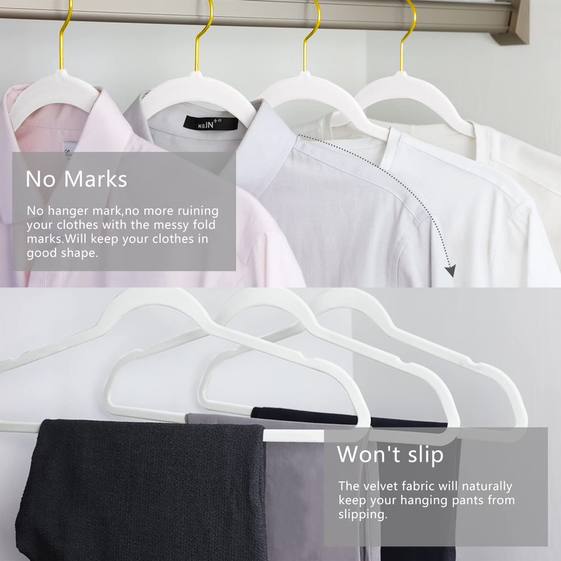 MIZGI Premium Velvet Hangers Pack 30 Pcs Heavyduty - Non