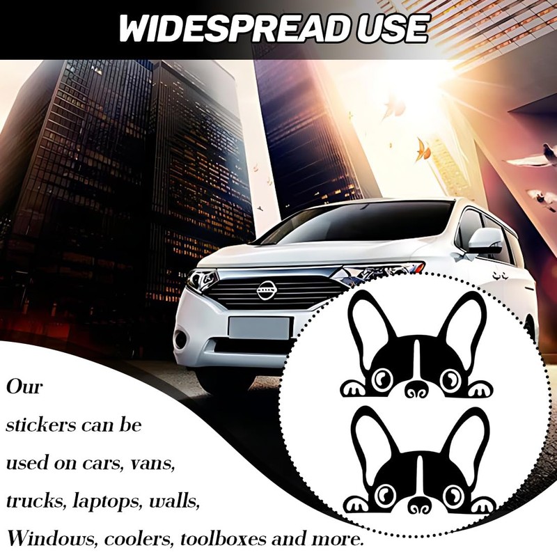 2 Pictures Car Sticker Bulldog Car Sticker Black Decorative Window