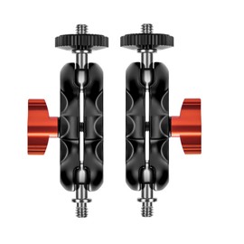 Lanxire Mini Magic Arm with Double Ball Head and 1/4’’ Screw - Compatible with Super Clamp, Camera Cage, Monitor and Microphone - Max Load up to 4.4lb/2kg - 2 Pieces