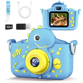 KANAD Kids Camera, Toys for Age 3-8 Year Old Boys, Easter Basket Stuffers Gifts for Kids, 1080P HD Selfie Digital Video Camera for Toddlers - Blue