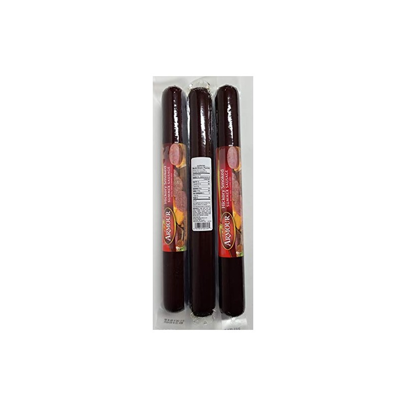 Armour Hickory Smoked Summer Sausage, 20 oz Sticks (3 Pack)