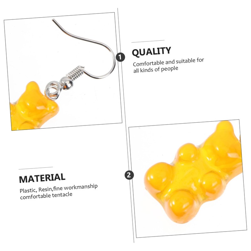 BESPORTBLE 1Pair Versatile Cartoon Bear Earrings for Women Creative Dangle