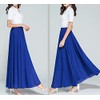 Women Chiffon Maxi Skirt, Spring, Summer, Elastic Waist, Lined, Flared