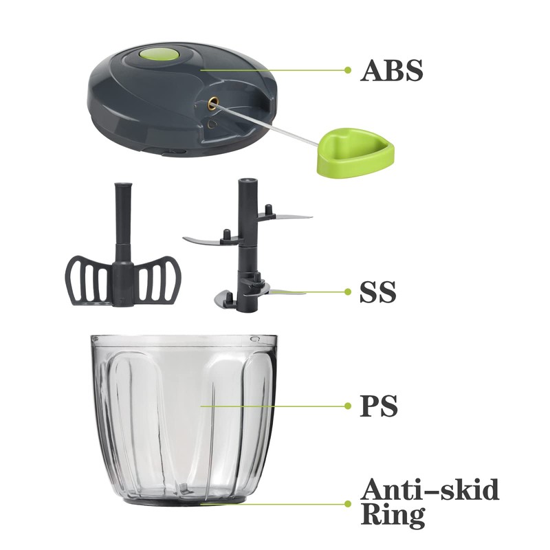 Cambom Manual Food Chopper Vegetable Cutter, Hand String Vegetable Chopper