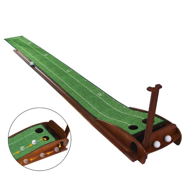 Loowoko Putting Green with Ball Return,Golf Practice Training Equipment Putting Mat for Indoor