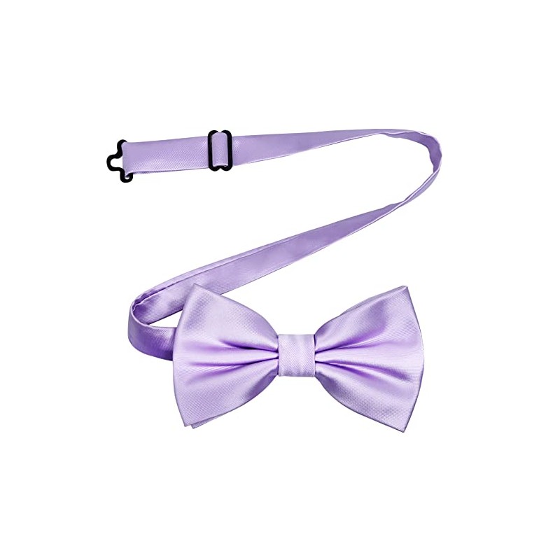 Alizeal Mens Solid Color Adjustable Bow Ties, Lilac
