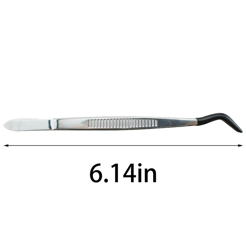 TAODAN 3PCS Premium Stamp Tweezers Set Stainless Steel with Rubber