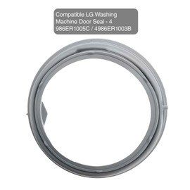 Masterpart Grey Rubber Door Seal Gasket With Tube Compatible With LG F1422TD, WM14396TD Washing Machines