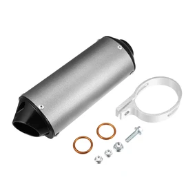 X AUTOHAUX 28mm 1.1 inch Exhaust Silencer Muffler with Clamp Gasket for 50cc 110 125cc Thumpstar Coolster Chinese Taotao Pit Dirt Bike CRF XR SSR TTR YCF ATV Quad 4 Wheeler Dune B Black