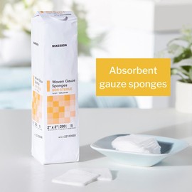 McKesson Woven Gauze Sponges Non-Sterile 12-Ply 4x4 (2 X 2 Inch (200 ct))