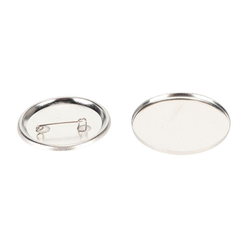 100 Set Pin Back Button Parts Blank Smoothing Metal Durable