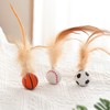 Bouncing Cat Ball with Feather - Rubber Cat Pounce Toy