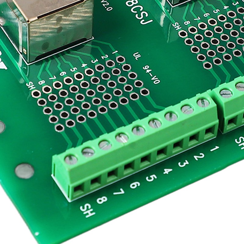 RJ45 Ethernet Connector Breakout Board Dual Network Port Input Screw