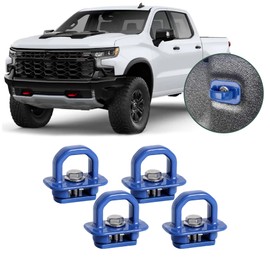 Phamyor Aluminum Tie Down Anchors Truck Bed Side Wall Anchor fit for 2007-2023 Chevy Silverado/GMC Sierra, 2015-2023 Chevy Colorado/GMC Canyon, Truck Bed Cargo Hooks, DZ97903, Blue, 4pcs