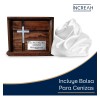 Urna Funeraria Cenizas Placa Personalizada Madera Cruz Grand