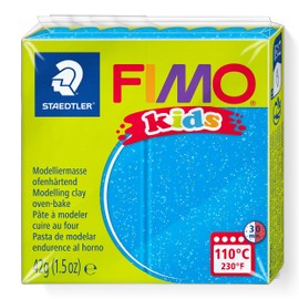 FIMO Kids Modelling Clay for Modelling and Kneading, 16 Colours, for Children, Glitter Blue