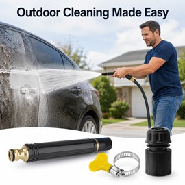 High Pressure Garden Hose Nozzle for Car Washing - Adjustable Water Sprayer for Outdoor Cleaning and Watering