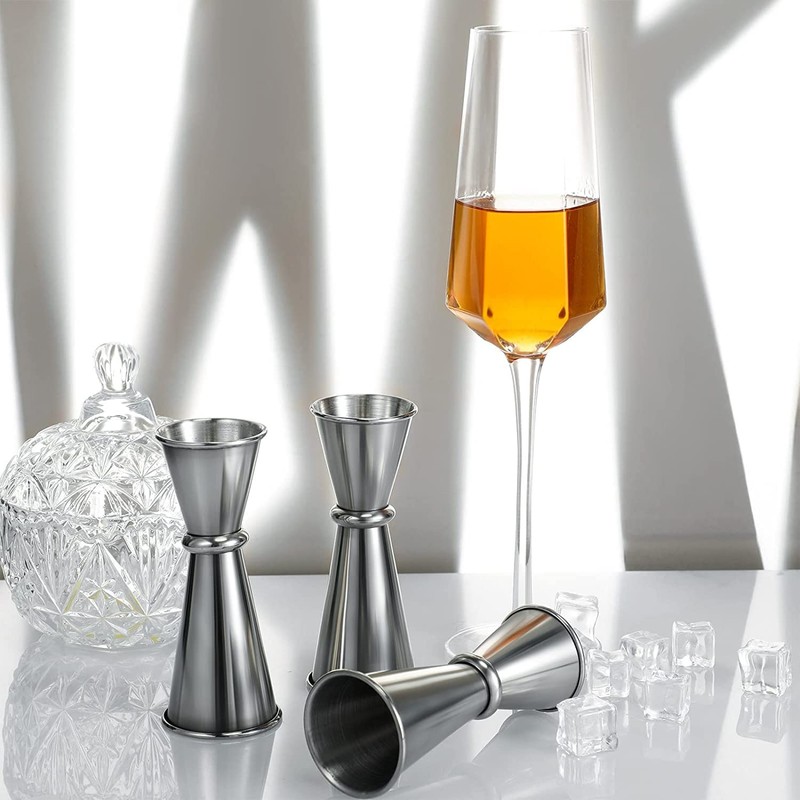Delgeo Stainless Steel Cocktail Jigger-Spirit Measure, Professional Bartender Beverage Measuring