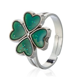 Adjustable Color Changing Mood Ring Inspirational Mystique Marble, Metal