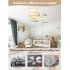 Beiduna 18" Gold Flush Mount Ceiling Fan with Light, Caged