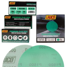 6” Premium Green Film Sanding Discs | Hook & Loop | Durable Aluminum Oxide for Wood, Metal, Plastic | Wet & Dry Sanding | Box of 50 | Professional-Grade Abrasive for Automotive & Woodworking
