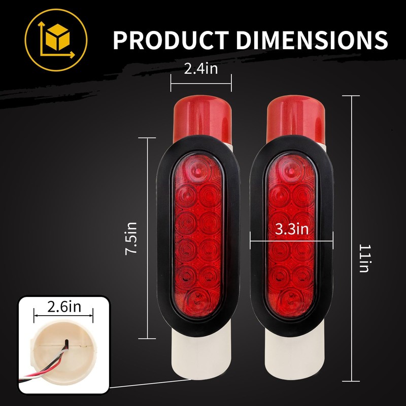 Aila 2PCS Boat Trailer Guide Pole Lights, IP67 Waterproof LED