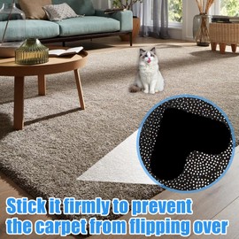 16 Pcs Heart-Shaped Rug Grippers for Carpet-to-Carpet • Mesh Non-Slip Heart Pads • Washable & Reusable Underlay for Hardwood, Tile, Marble Floors