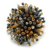 40mm Diameter/Hematite/Gold/Transparent Acrylic/Glass Bead Daisy Flower Flex Ring - Size
