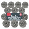 12pk SOL Stainless Steel Scourer, Wire Scourers, Metal Sponge, Pan