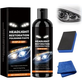 Car Headlights Restoration Kit, Upgrade Professional Headlight Stain Remover Polishing Paste, Repair with Scratch Removal, Headlight Polish Cleaner for Lights Long-Lasting Clarity