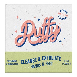 Downunder Wash Co. Ruffy Cleanse & Exfoliate Hands & Feet - Spearmint & Eucalyptus, 115g