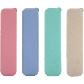 Liooce Zahnbürsten Etui, 4er-Set, Reise-Zahnbürstenhalter in Rosa, Blau, Mint, Beige
