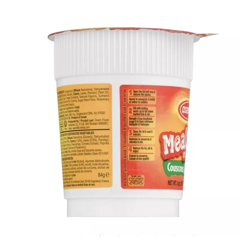 Osem LOT OF 24 Mana Chama Instant Meal Cup Couscous