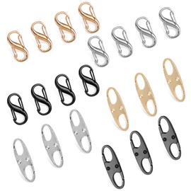 Phinus Lock Combo, Total 21PCS Clips Anti-Theft, Locks Anti-Theft for Luggage, Clothing, Backpacks, Boots, Purses, Travel Outdoor Sports(Black, Silver, Gold)