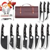 TAN REN 17PCS Butcher Knife Set with Bag, High Carbon