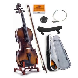 SKY 4/4 Full Size SKYVN201 Solid Maple Wood Violin with Lightweight Case, Brazilwood Bow, String, Rosin and Mute…