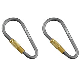 munkees Mini Link Carabiner Key Ring Diameter 3 x 48 mm with Screw Cap (2 x Silver)