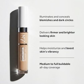 No7- Lift & Luminate Triple Action Serum Corrector - Claro - Maquillaje corrector líquido antienvejecimiento para imperfecciones
