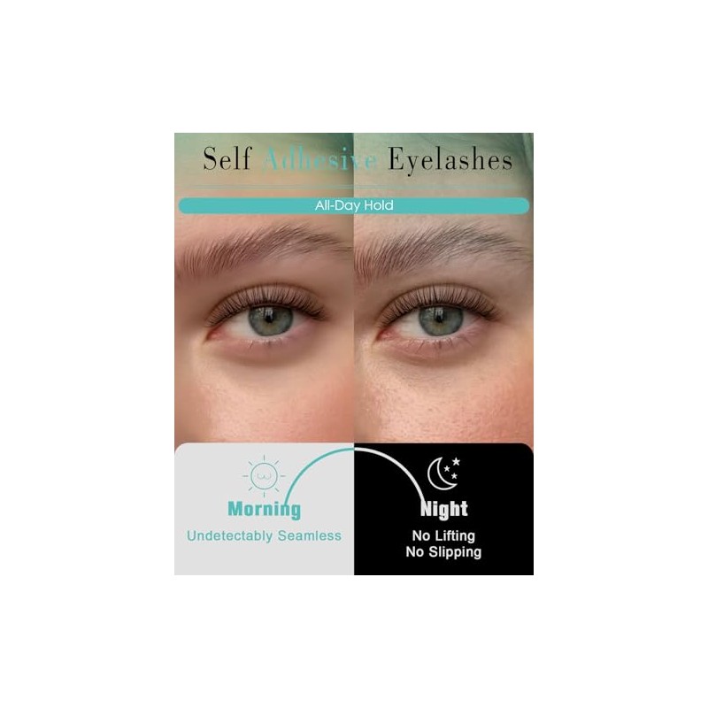 Pestañas autoadhesivas de aspecto natural, pestañas postizas impermeables para principiantes,