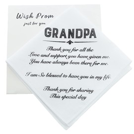 Wedding Handkerchief for Grandpa Gifts Keepsake Gift from Bride, White Handkerchiefs from Grandson, Granddaughter in Perfect Moments